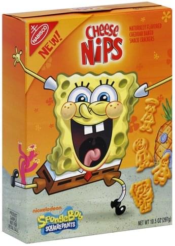 Cheese Nips Nickelodeon SpongeBob SquarePants Baked Snack Crackers - 10 ...