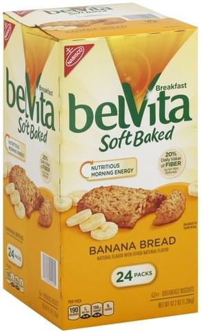 BelVita Banana Bread Breakfast Biscuits - 24 ea, Nutrition Information ...