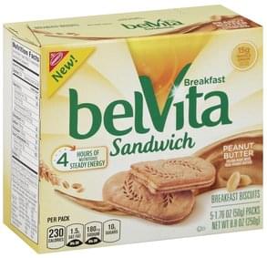 BelVita Peanut Butter Breakfast Biscuits - 5 ea, Nutrition Information ...