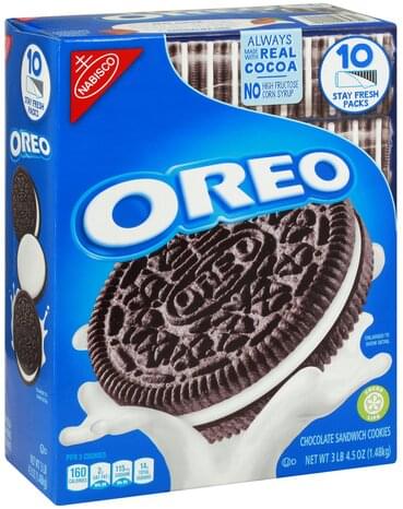 Oreo 10 Stay Fresh Pack Chocolate Sandwich Cookies - 3 lb, Nutrition ...