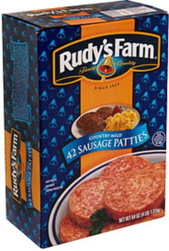 Rudys Farm Country Mild Sausage Patties - 42 ea, Nutrition Information ...
