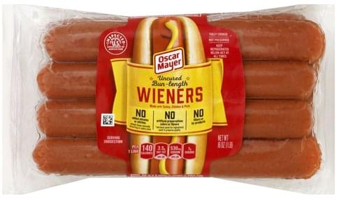 Oscar Mayer Uncured, Bun-Length Wieners - 16 oz, Nutrition Information ...