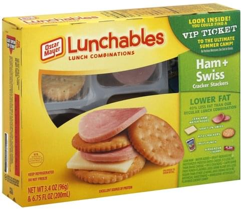 Lunchables Lower Fat, Ham & Swiss Lunch Combination - 1 ea, Nutrition ...