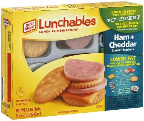 Lunchables Ham & Cheddar Lunch Combinations - 1 ea, Nutrition ...