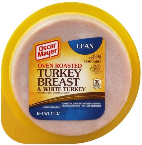 Oscar Mayer Oven Roasted, Lean Turkey Breast & White Turkey - 14 oz ...