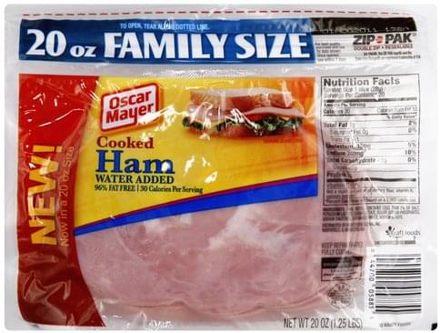 Oscar Mayer Cooked, Family Size Ham - 20 oz, Nutrition Information | Innit