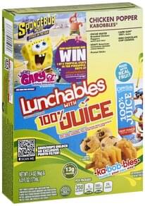 Lunchables with 100% Juice, Chicken Popper Kabobbles, Fun Pack Lunch ...