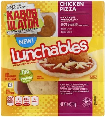 Lunchables Chicken Pizza Lunch Combinations - 4 oz, Nutrition ...