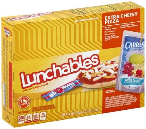 Lunchables Extra Cheesy Pizza Lunch Combinations - 1 ea, Nutrition ...