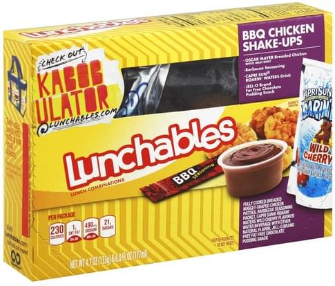 Lunchables BBQ Chicken Shake-Ups Lunch Combinations - 1 ea, Nutrition ...