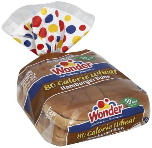 Wonder 80 Calorie, Wheat Hamburger Buns - 8 ea, Nutrition Information ...