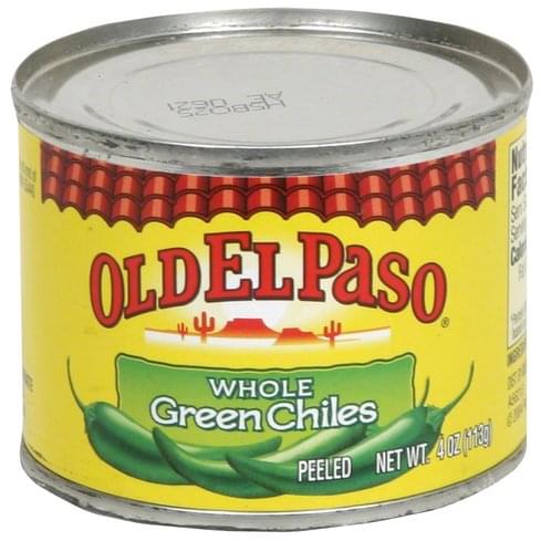 Old El Paso Whole Green Chiles - 4 oz, Nutrition Information | Innit