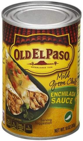 Old El Paso Mild Green Chile Enchilada Sauce - 10 Oz, Nutrition ...