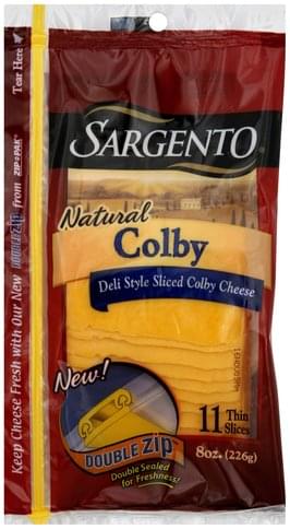 Sargento Deli Style, Colby Sliced Cheese - 11 ea, Nutrition Information ...