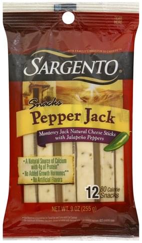 Sargento Pepper Jack Cheese Sticks - 12 ea, Nutrition Information | Innit