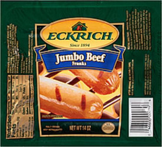 Eckrich Jumbo Beef Franks 14 oz, Nutrition Information Innit