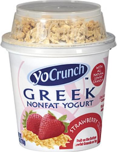 Breyers Yocrunch Greek Nonfat Strawberry Yogurt - 6 oz, Nutrition ...