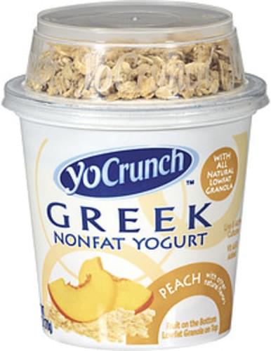 Breyers Yocrunch Greek Nonfat Peach Yogurt - 6 oz, Nutrition ...