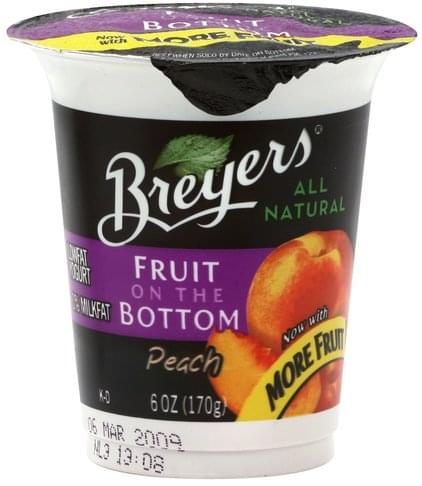 Breyers Lowfat, Peach Yogurt - 6 oz, Nutrition Information | Innit