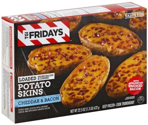 TGI Fridays Loaded, Cheddar & Bacon, Value Size Potato Skins - 22.3 oz ...