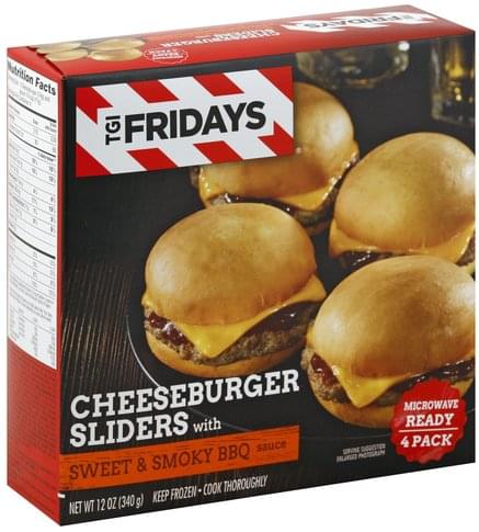 TGI Fridays with Sweet & Smoky BBQ Sauce Cheeseburger Sliders - 4 ea ...