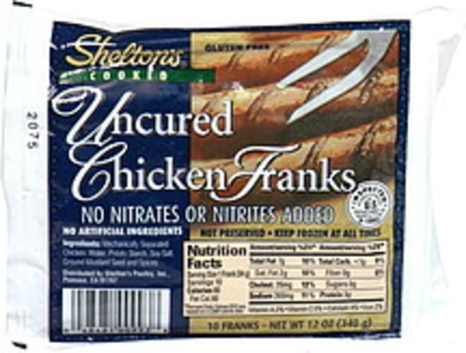 Sheltons Uncured Chicken Franks - 10 Ea, Nutrition Information | Innit