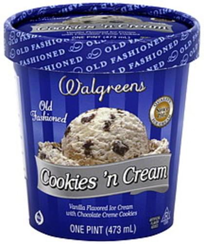 Walgreens Old Fashioned Cookies N Cream Ice Cream 1 Pt Nutrition Information Innit