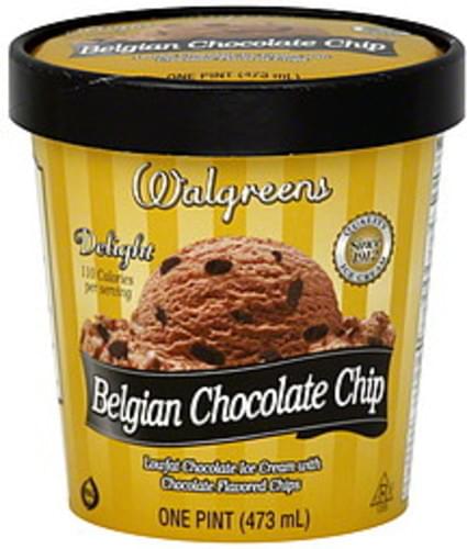 Walgreens Lowfat Belgian Chocolate Chip Ice Cream 1 Pt Nutrition Information Innit 1245