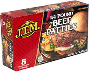 JTM Beef Patties, 1/4 Pound - 8 ea, Nutrition Information | Innit