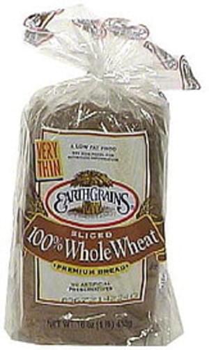 Earthgrains Premium 100% Whole Wheat Bread - 16 oz, Nutrition ...