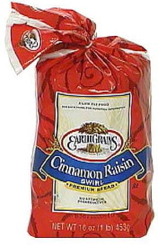 Earthgrains Cinnamon Raisin Swirl Premium Bread - 16 oz, Nutrition ...