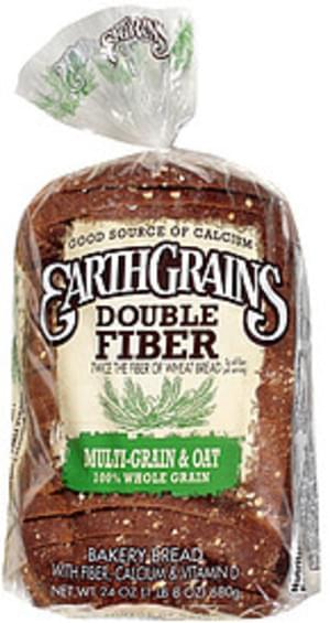 Earth Grains Double Fiber Multi-Grain & Oat Bread - 24 oz, Nutrition ...