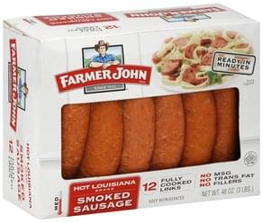 Farmer John Hot Louisiana Med Smoked Sausage 12 Ea Nutrition