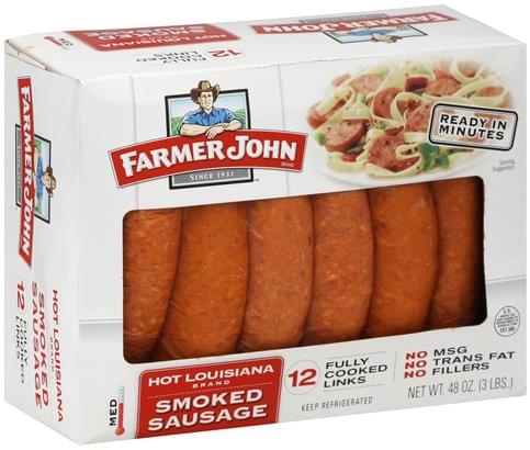 Farmer John Hot® Louisiana Brand Smoked Pork Sausage Links, 8 ct / 28 oz -  Foods Co.
