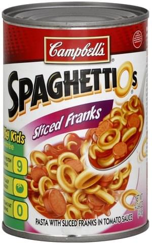 Spaghettios Sliced Franks Pasta 14 75 Oz Nutrition Information Innit