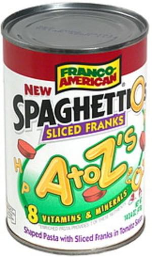 Spaghettios With Sliced Franks In Tomato Sauce A To Z S Shaped Pasta 14 75 Oz Nutrition Information Innit