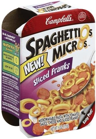 Spaghettios Sliced Franks Pasta 6 Oz Nutrition Information Innit