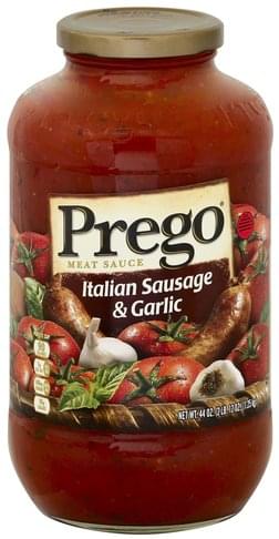 Prego Italian Sausage & Garlic Meat Sauce - 44 oz, Nutrition ...