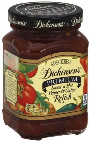 Dickinsons Sweet 'n' Hot, Premium Pepper & Onion Relish - 8.75 oz ...