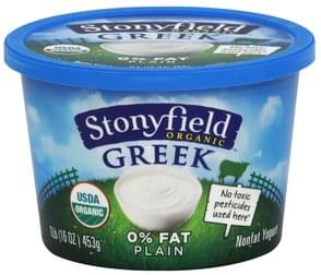 Stonyfield Farm Greek, Nonfat, Plain Yogurt - 16 oz, Nutrition ...