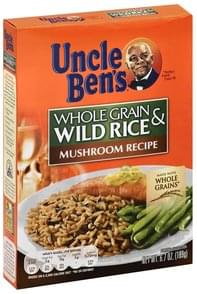 Uncle Bens Mushroom Recipe Whole Grain & Wild Rice - 6.7 oz, Nutrition ...