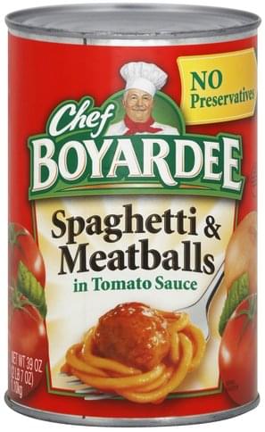 Chef Boyardee In Tomato Sauce Spaghetti Meatballs 39 Oz Nutrition Information Innit