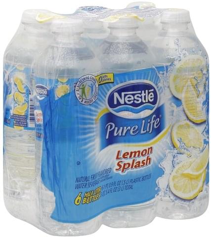 Nestle Lemon Splash Water Beverage - 6 ea, Nutrition Information | Innit