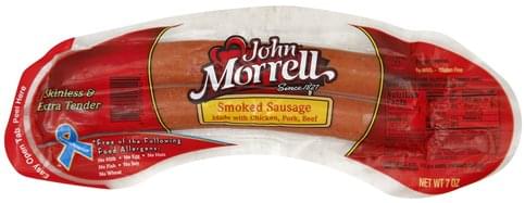 John Morrell Skinless Extra Tender Smoked Sausage 7 Oz Nutrition Information Innit