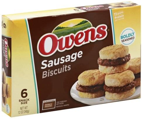 Owens Sausage, Snack Size Biscuits - 6 ea, Nutrition Information | Innit