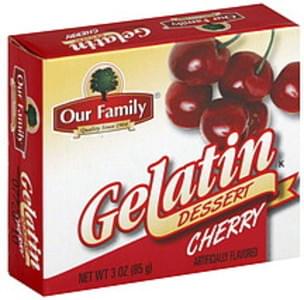 Our Family Cherry Gelatin Dessert - 3 oz, Nutrition Information | Innit