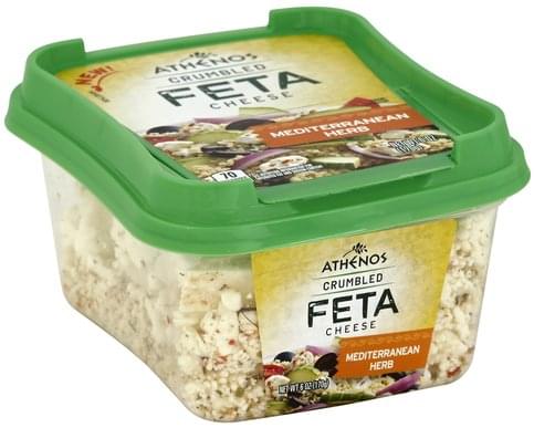 Athenos Crumbled, Feta, Mediterranean Herb Cheese - 6 oz, Nutrition ...