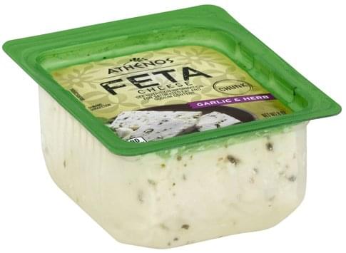 Athenos Feta, Garlic & Herb Cheese Chunk - 8 oz, Nutrition Information ...