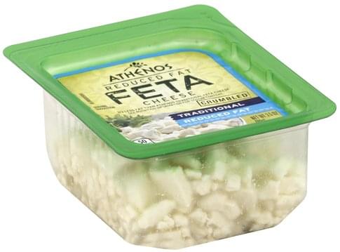 Athenos Feta, Traditional, Reduced Fat Crumbled Cheese - 3.5 Oz ...