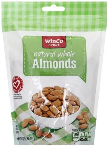 Winco Foods Natural Whole Almonds - 16 oz, Nutrition Information | Innit